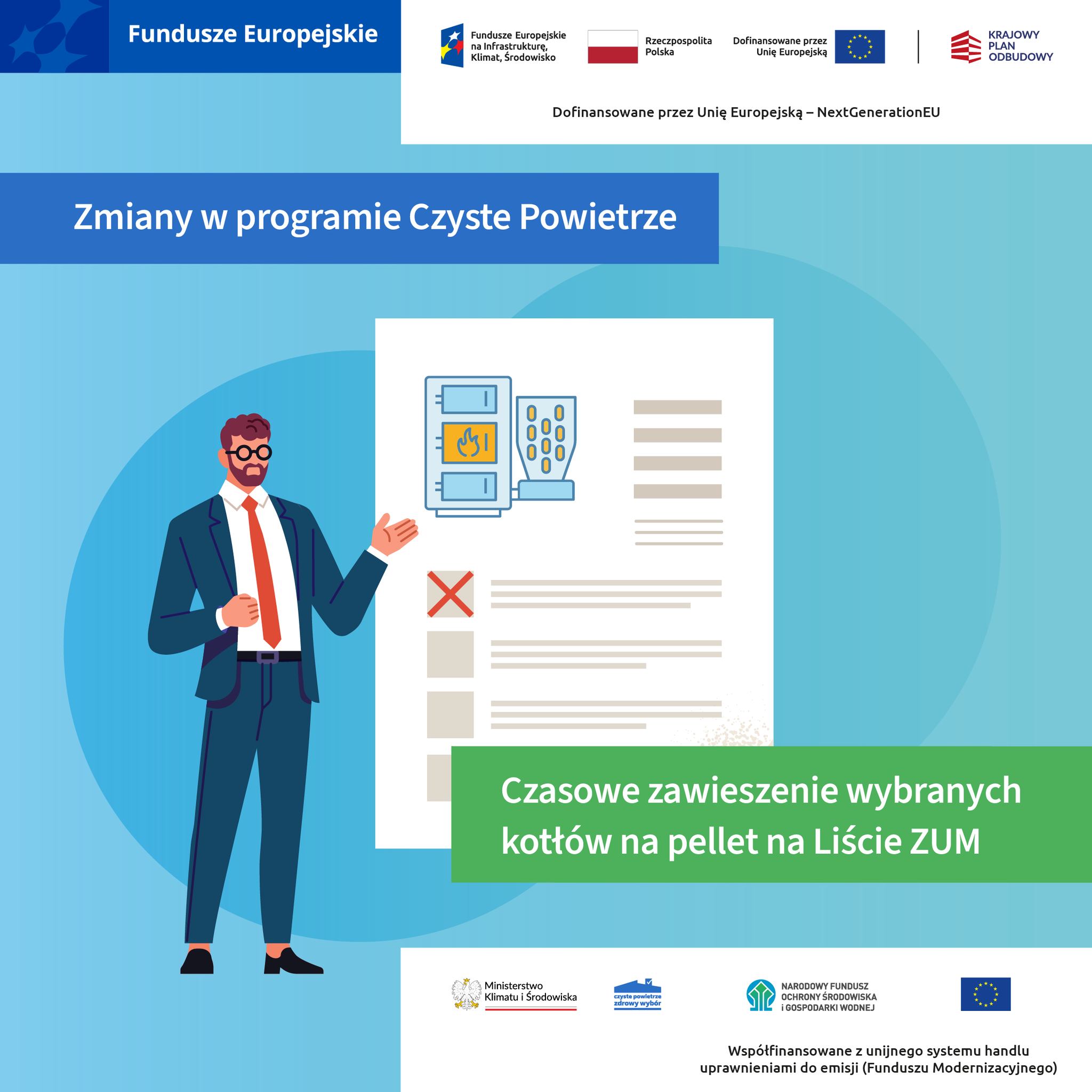 Aktualizacja komunikatu o czasowym zawieszeniu wybranych kotłów na pellet na Liście ZUM